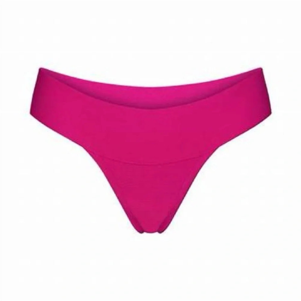 NWT SKIMS Knit Swim Cheeky Bikini Bottom size 4X Magenta Pink style SW-CHE-0166 - Picture 3 of 13